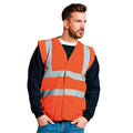 Orange - Side - Ultimate Clothing Collection Unisex Adult 4 Band Hi-Vis Vest