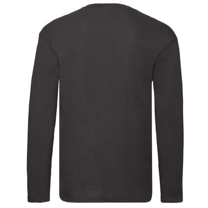 Black - Back - Fruit Of The Loom Mens Original Plain Long-Sleeved T-Shirt