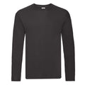 Black - Front - Fruit of the Loom Mens Original Plain Long-Sleeved T-Shirt