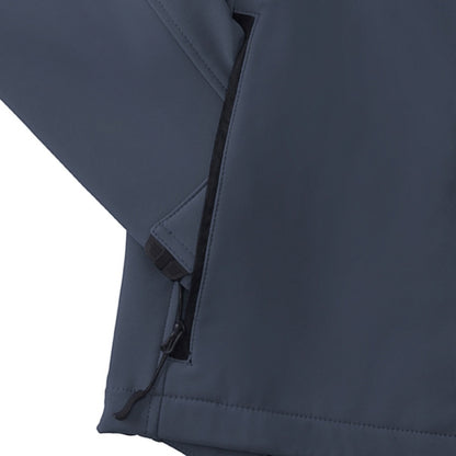 French Navy - Close up - Russell Mens Water Resistant & Windproof Softshell Jacket