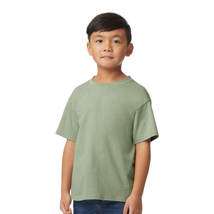 Sage - Front - Gildan Childrens-Kids Midweight Soft Touch T-Shirt