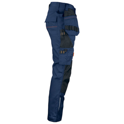 Navy-Black - Side - Jobman Mens Craftsman Trousers