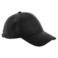 Black - Front - Beechfield Unisex Adult Faux Suede 6 Panel Cap