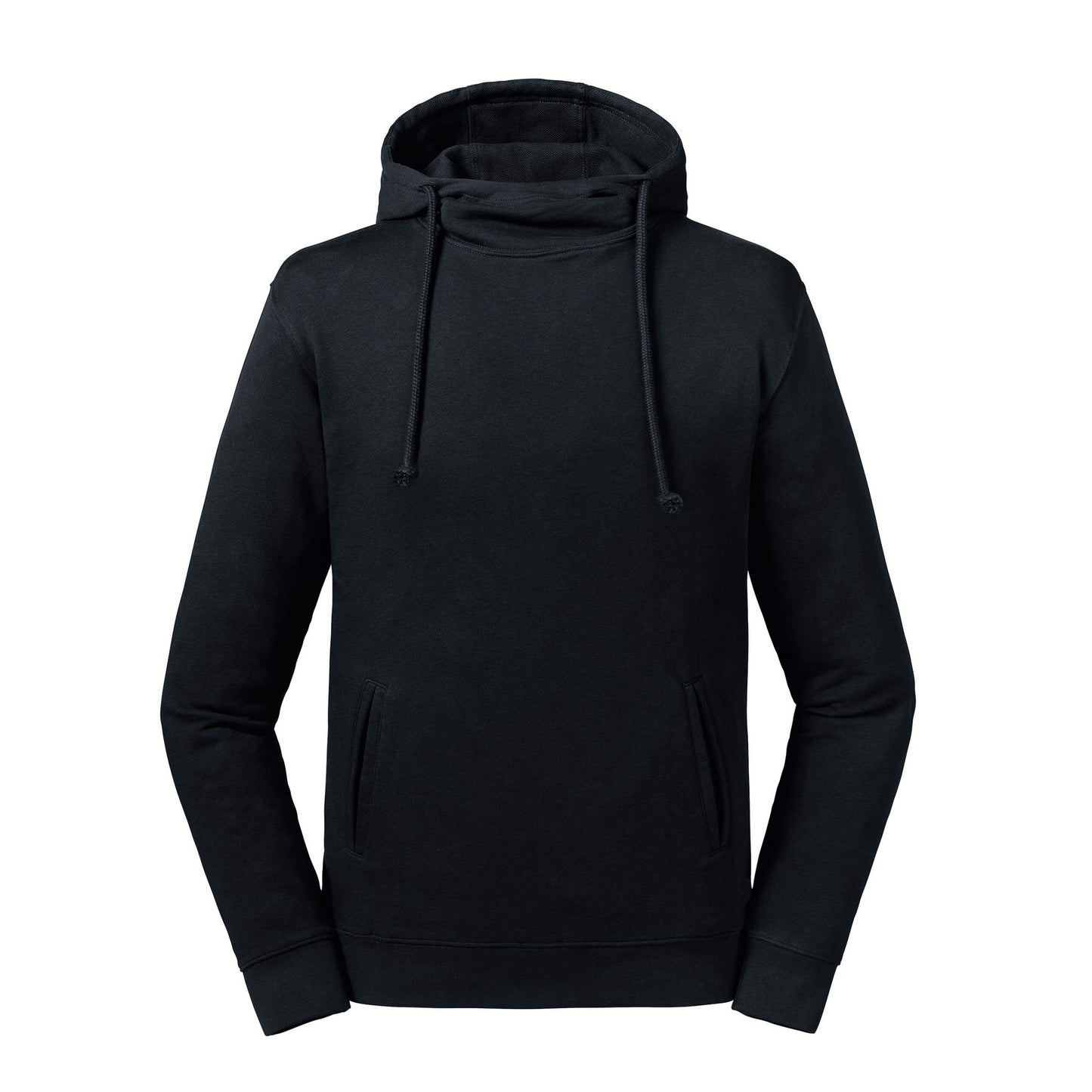 Black - Front - Russell Unisex Adult Organic Hoodie