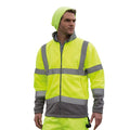 Fluro Yellow - Side - Result Mens Hi-Vis Microfleece Safety Jacket
