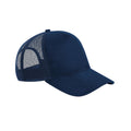 French Navy - Front - Beechfield Unisex Adult Suede Snapback Trucker Cap