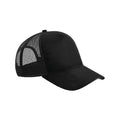 Black - Front - Beechfield Unisex Adult Suede Snapback Trucker Cap