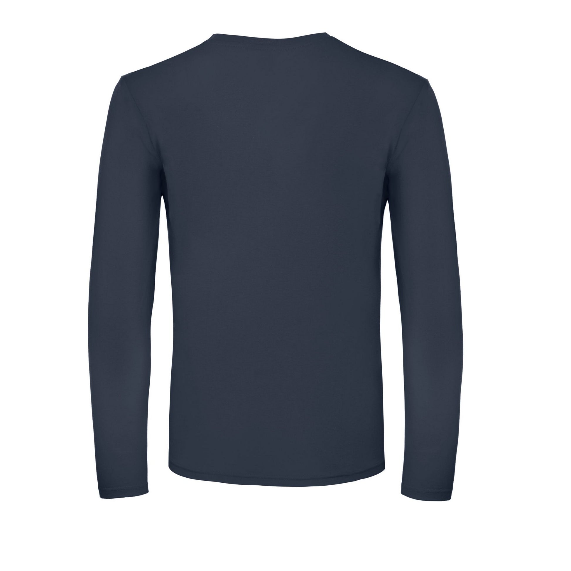 Navy Blue - Back - B&C Mens Round Neck Long-Sleeved T-Shirt