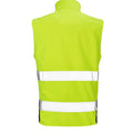 Fluorescent Yellow-Black - Back - Safegard Mens Softshell Hi-Vis Gilet