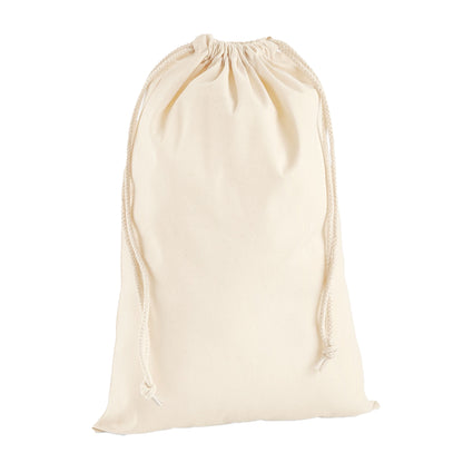 Natural - Front - Westford Mill Premium Cotton Drawstring Bag
