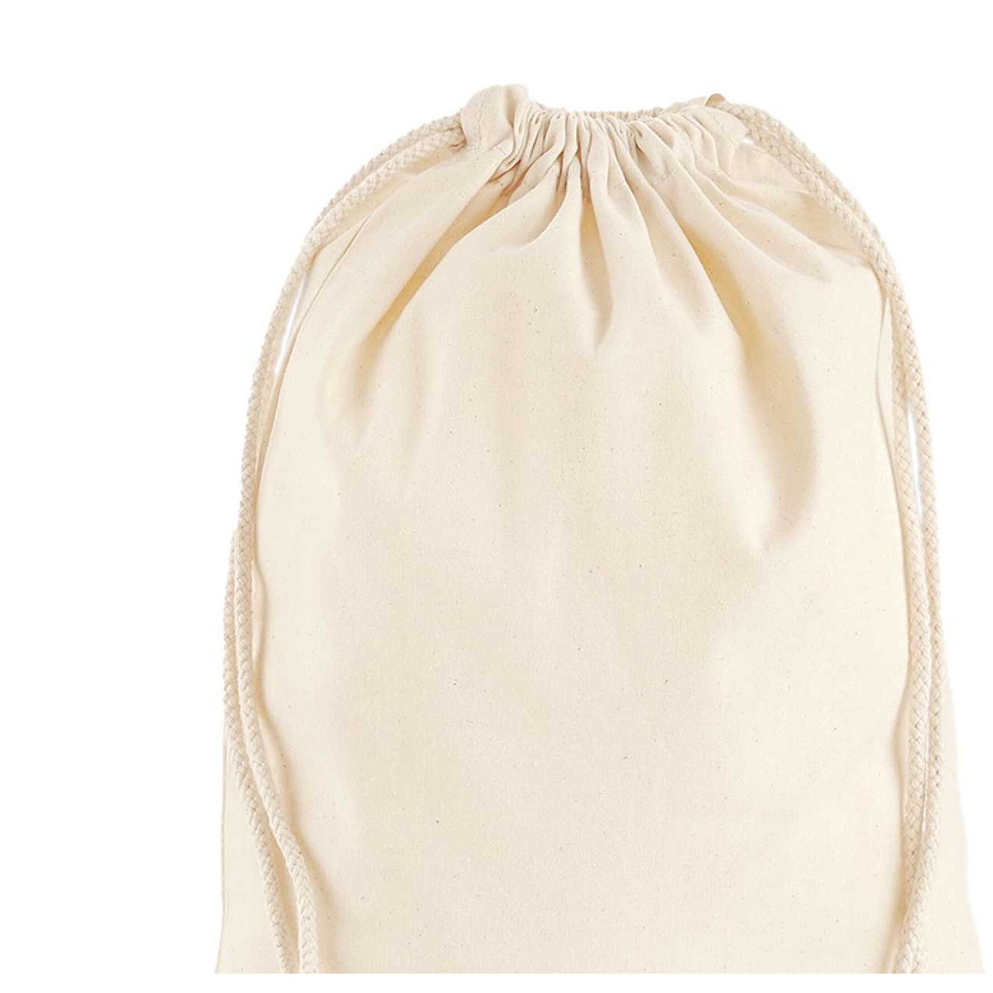 Natural - Back - Westford Mill Premium Cotton Drawstring Bag