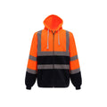 Orange-Navy - Front - Yoko Mens Hi-Vis Full Zip Hoodie