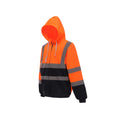 Orange-Navy - Side - Yoko Mens Hi-Vis Full Zip Hoodie