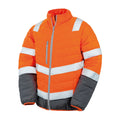 Fluorescent Orange - Front - SAFE-GUARD by Result Mens Hi-Vis Fleece Jacket