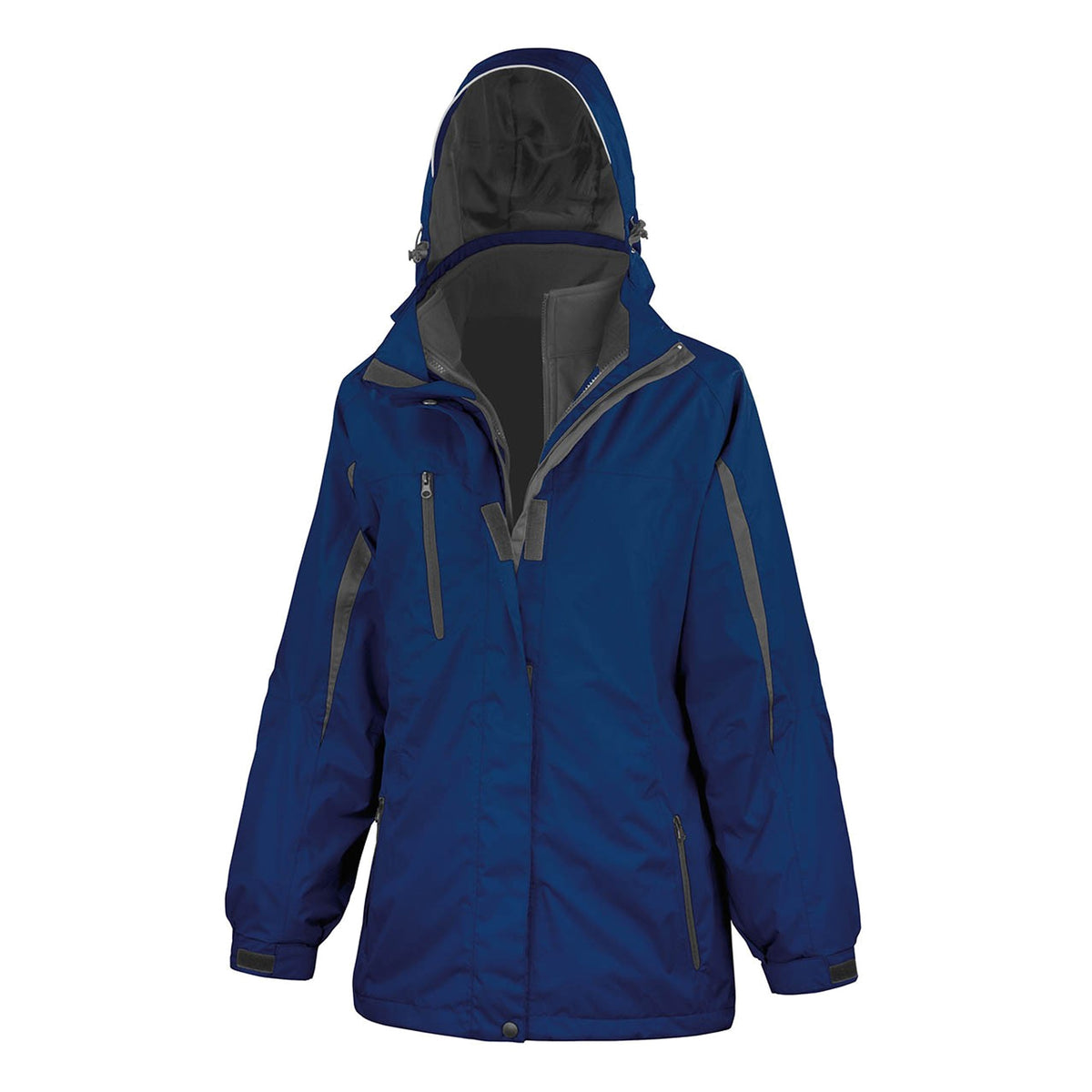 Navy-Black - Front - Result Womens-Ladies Journey 3 in 1 Jacket