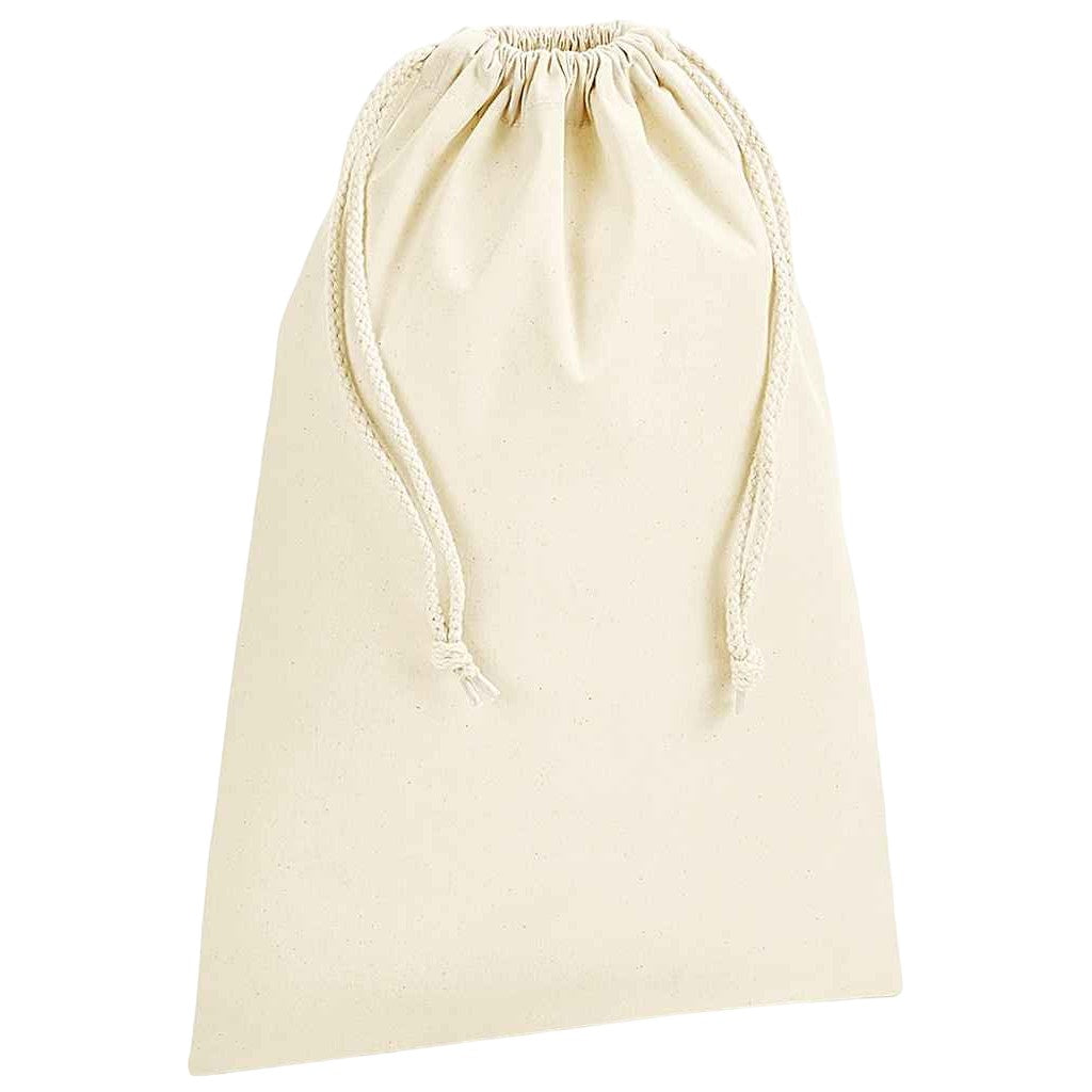 Natural - Front - Westford Mill Premium Organic Drawstring Bag