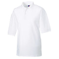 White - Close up - Russell Mens Classic Short Sleeve Polycotton Polo Shirt