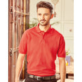 Classic Red - Close up - Russell Mens Classic Short Sleeve Polycotton Polo Shirt