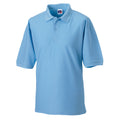 Sky Blue - Close up - Russell Mens Classic Short Sleeve Polycotton Polo Shirt