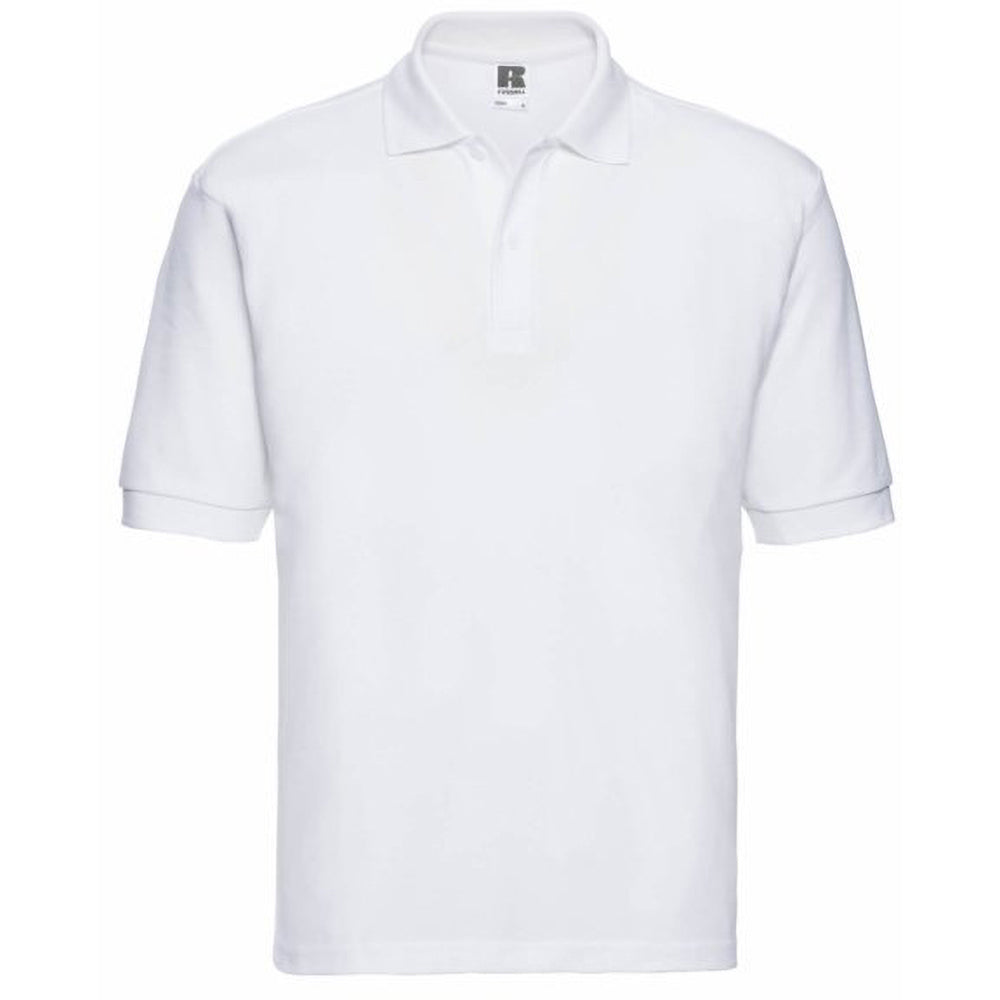 White - Front - Russell Mens Classic Short Sleeve Polycotton Polo Shirt