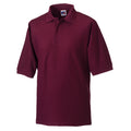 Burgundy - Front - Russell Mens Classic Short Sleeve Polycotton Polo Shirt