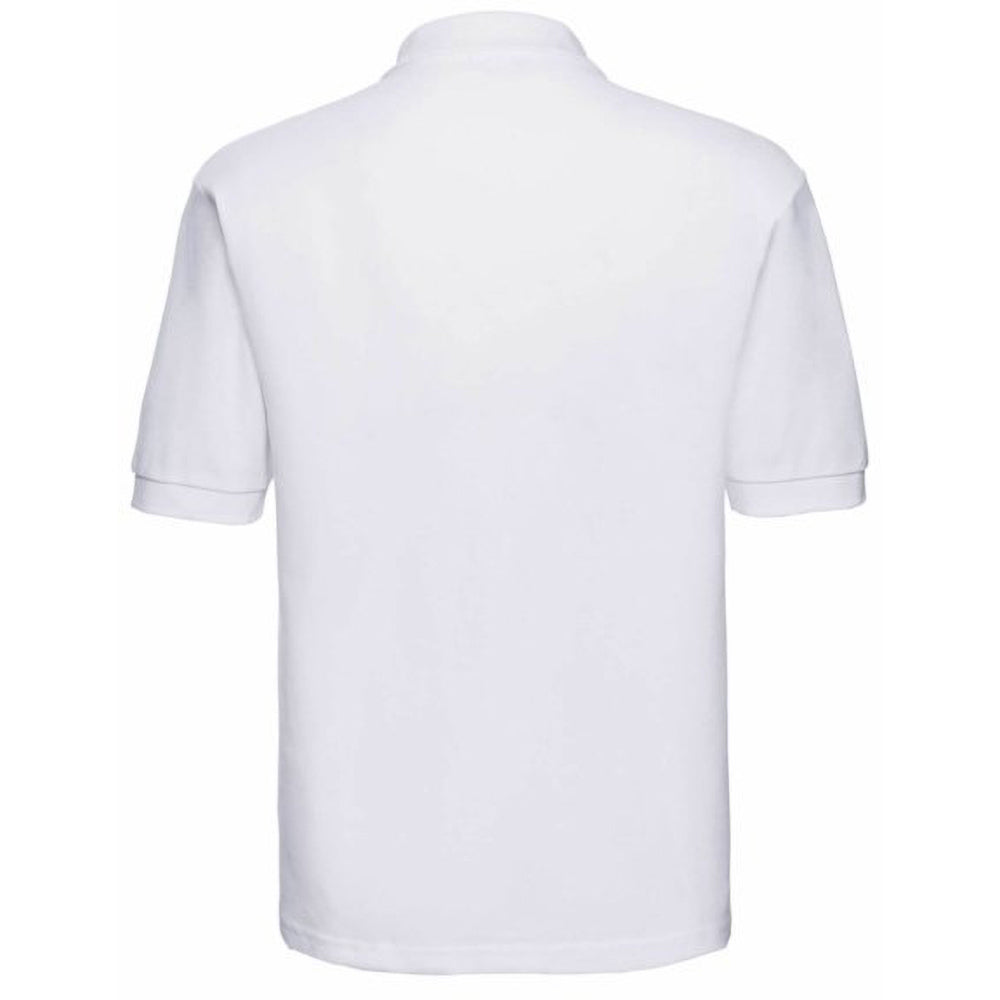 White - Back - Russell Mens Classic Short Sleeve Polycotton Polo Shirt