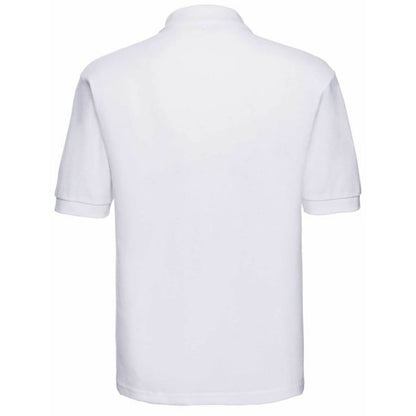 White - Back - Russell Mens Classic Short Sleeve Polycotton Polo Shirt