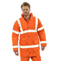 Orange - Back - SAFE-GUARD by Result Mens Motorway Jacket