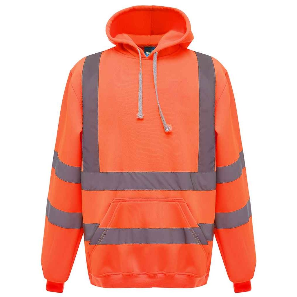Orange - Front - Yoko Mens High-Vis Hoodie