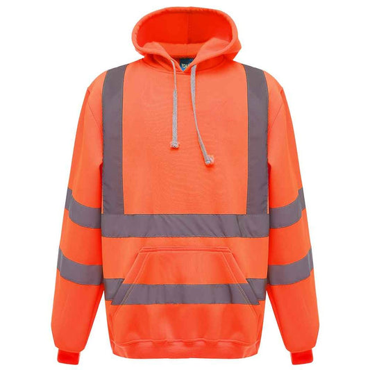 Orange - Front - Yoko Mens High-Vis Hoodie