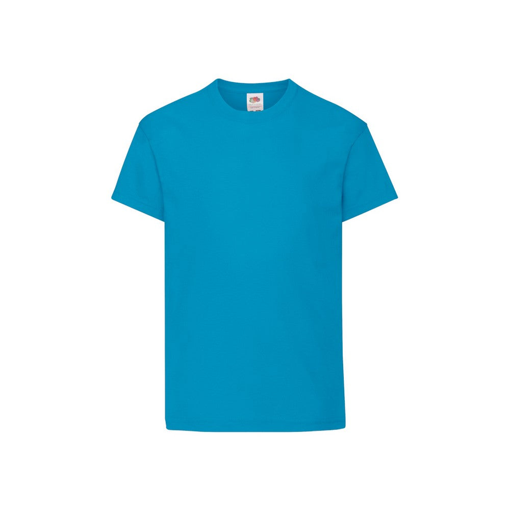 Azure Blue - Front - Fruit Of The Loom Childrens-Kids Original T-Shirt