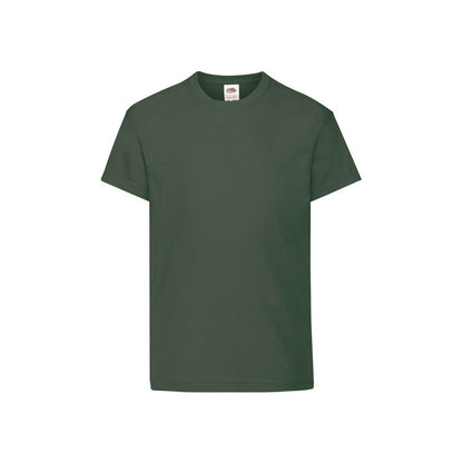 Bottle Green - Front - Fruit Of The Loom Childrens-Kids Original T-Shirt