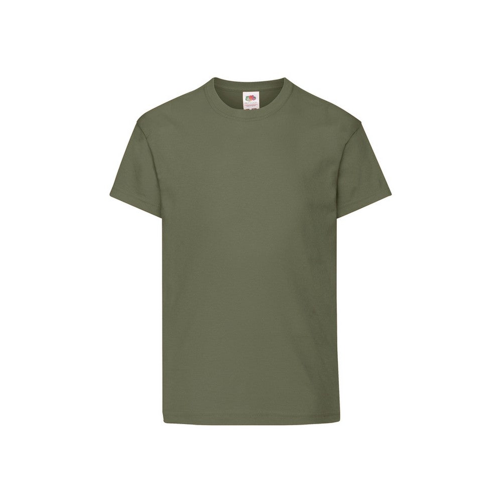 Classic Olive - Front - Fruit Of The Loom Childrens-Kids Original T-Shirt