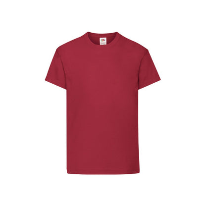 Brick Red - Front - Fruit Of The Loom Childrens-Kids Original T-Shirt
