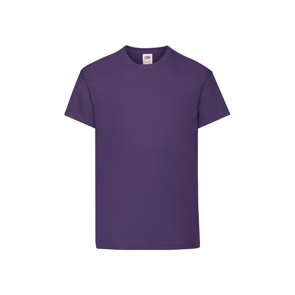 Purple - Front - Fruit Of The Loom Childrens-Kids Original T-Shirt