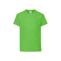 Lime - Front - Fruit of the Loom Childrens-Kids Original T-Shirt