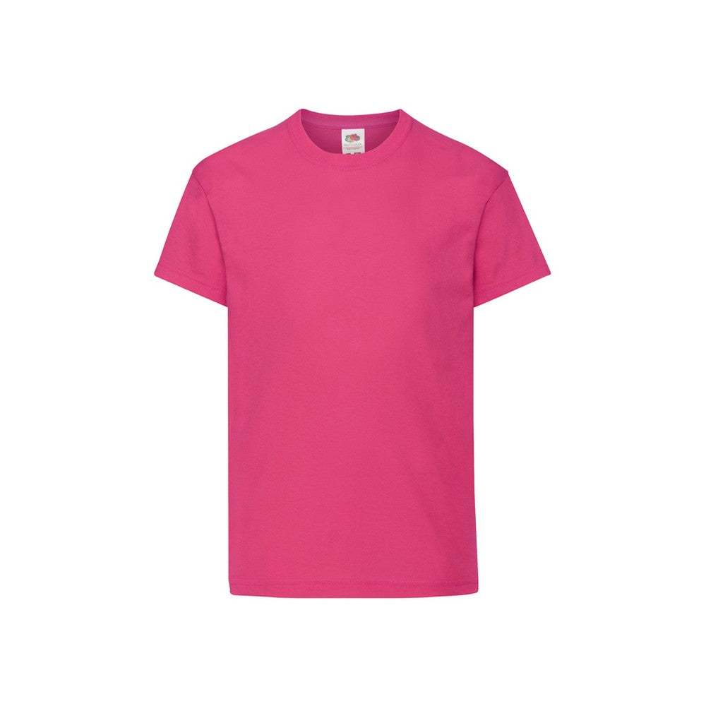 Fuchsia - Front - Fruit Of The Loom Childrens-Kids Original T-Shirt