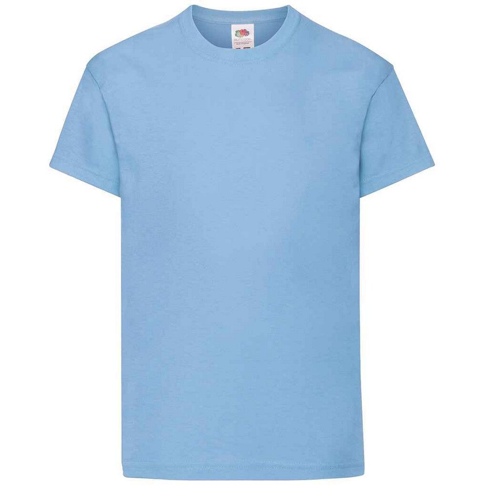 Sky Blue - Front - Fruit Of The Loom Childrens-Kids Original T-Shirt
