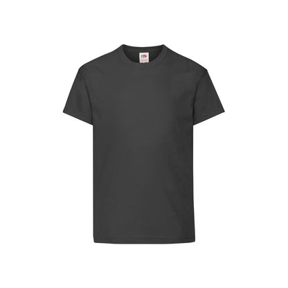 Black - Front - Fruit Of The Loom Childrens-Kids Original T-Shirt