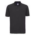 Black - Front - Russell Mens 100% Cotton Short Sleeve Polo Shirt