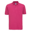Fuchsia - Front - Russell Mens 100% Cotton Short Sleeve Polo Shirt