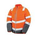 Fluorescent Orange - Front - SAFE-GUARD by Result Mens Hi-Vis Safety Padded Jacket