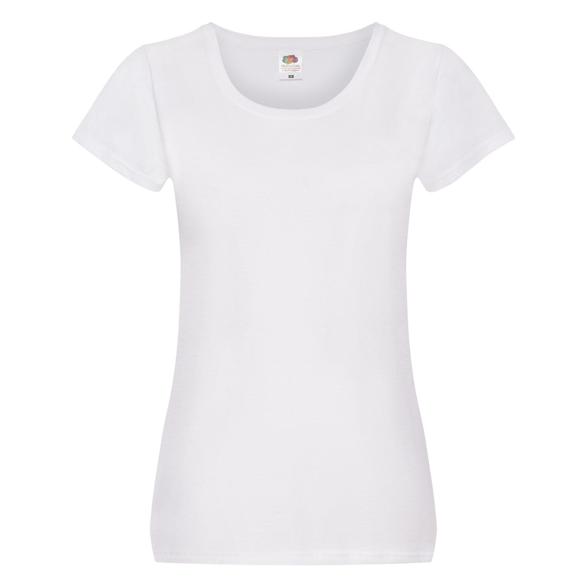 White - Front - Fruit of the Loom Womens-Ladies Original Plain Lady Fit T-Shirt
