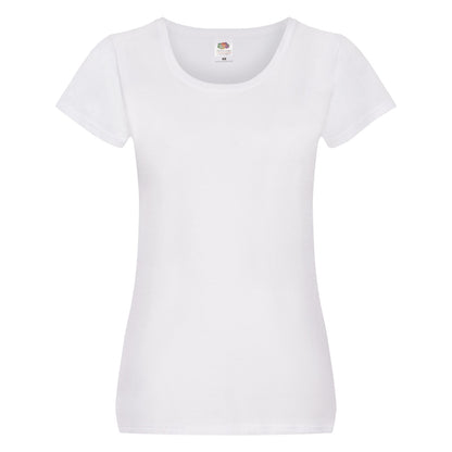 White - Front - Fruit of the Loom Womens-Ladies Original Plain Lady Fit T-Shirt