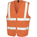 Orange - Front - SAFE-GUARD by Result Unisex Adult Zipped Hi-Vis Vest