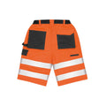 Fluorescent Orange - Back - SAFE-GUARD by Result Mens Safety Cargo Shorts