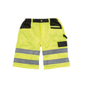 Fluorescent Yellow - Front - SAFE-GUARD by Result Mens Safety Cargo Shorts