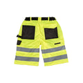 Fluorescent Yellow - Back - SAFE-GUARD by Result Mens Safety Cargo Shorts