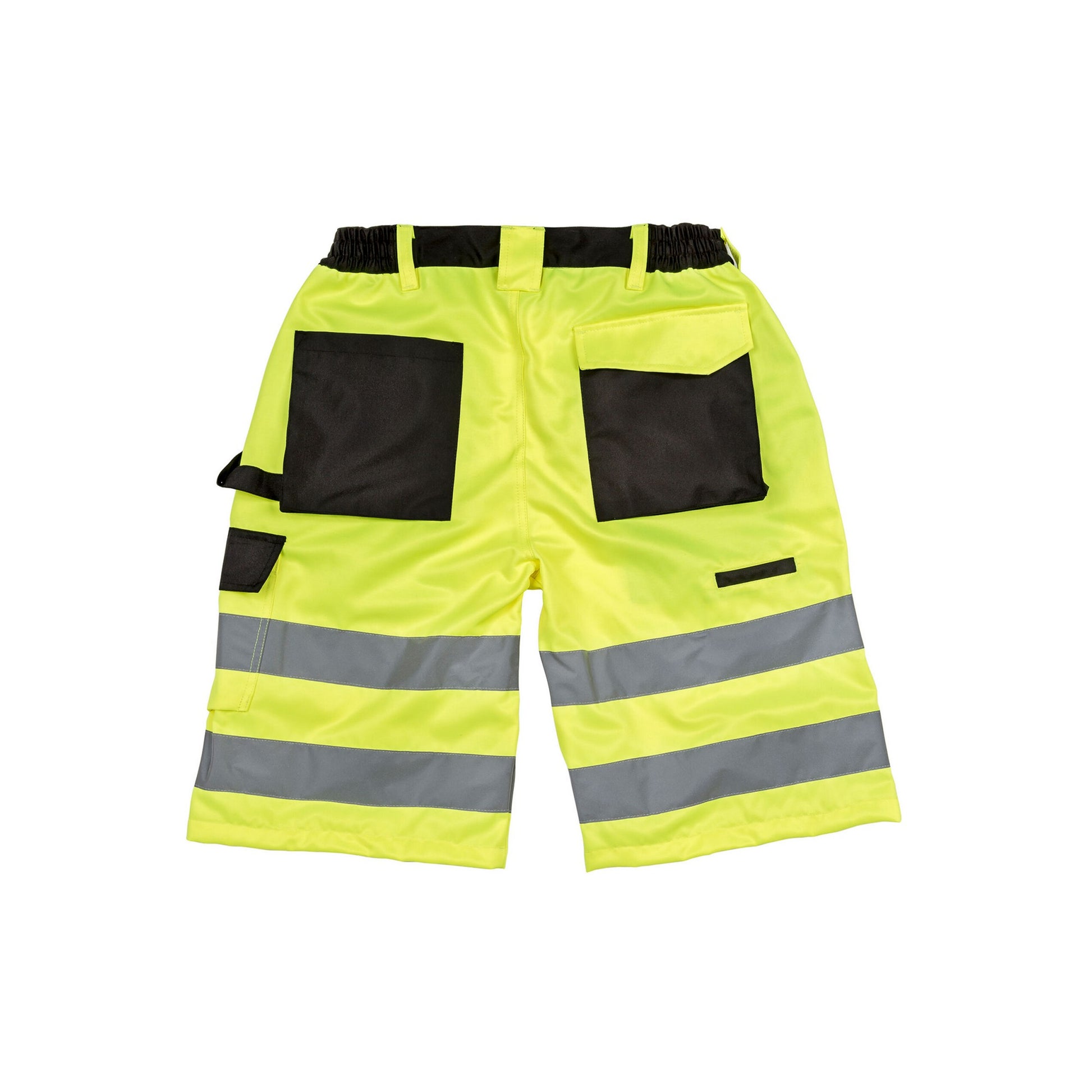 Fluorescent Yellow - Back - SAFE-GUARD by Result Mens Safety Cargo Shorts
