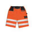 Fluorescent Orange - Front - SAFE-GUARD by Result Mens Safety Cargo Shorts